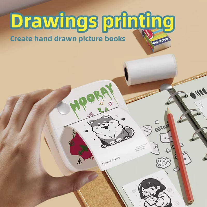 B5 Sticker Mini Printer with Wireless Bluetooth Portable Label Maker Printers Thermal Printing for Photo Student Error Printing