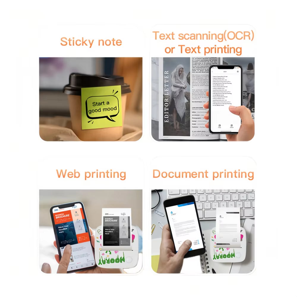 B5 Sticker Mini Printer with Wireless Bluetooth Portable Label Maker Printers Thermal Printing for Photo Student Error Printing