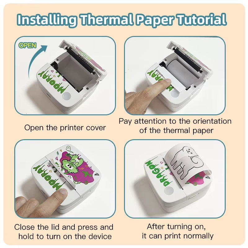 B5 Sticker Mini Printer with Wireless Bluetooth Portable Label Maker Printers Thermal Printing for Photo Student Error Printing